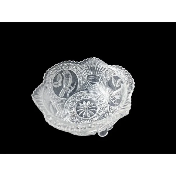 Vintage Hofbauer Crystal Footed Bowl Byrdes Collection - Picture 2 of 4